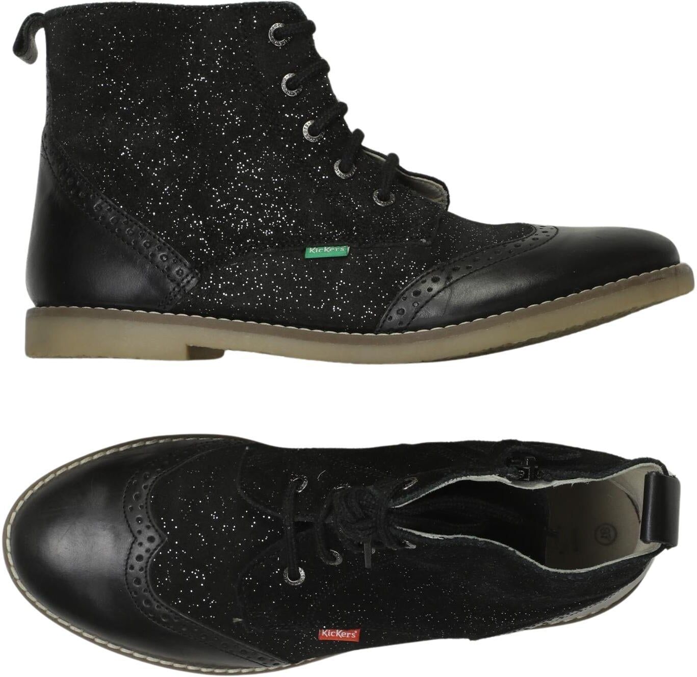 Kickers Damen Stiefelette, Schwarz, Gr. EU 37, Leder - Second Hand