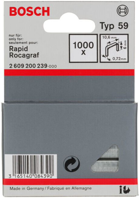 Serre-fils fin BOSCH type 59 10,6 x 0,72 x 6 mm (2609200239)