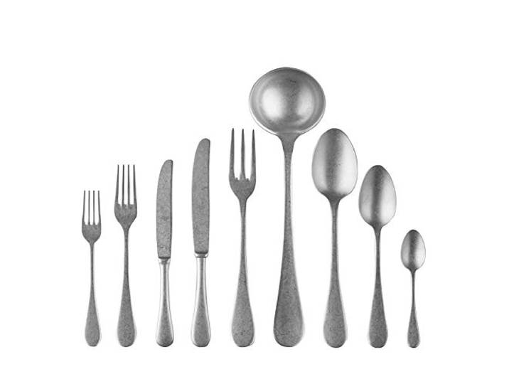 Mepra Vintage 75-teiliges Besteckset - Zinngeschirr, spülmaschinenfestes Besteck