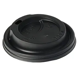 Starpak 100 Dom-Deckel, PS "To Go" rund Ø 8 cm · 2 cm schwarz