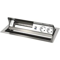 Kindermann CablePort Standard2 6-fach - 2x Strom + USB-A/C-Charger - Tischeinbau...