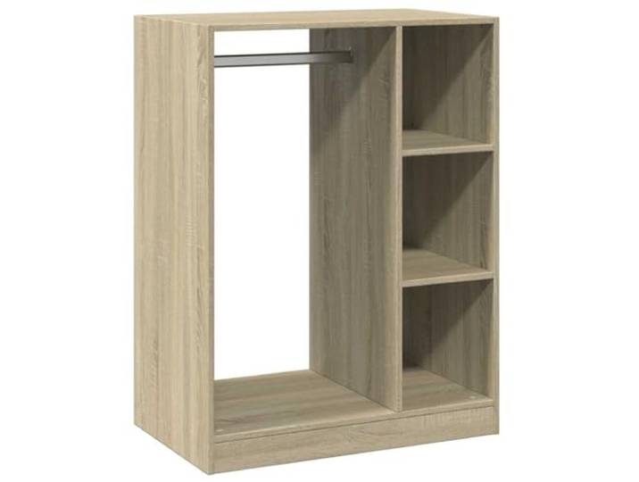 Garderobiana Dab Sonoma Schrank 77x48x102 cm Holzwerkstoff, Wildhaube, Seitenablage, Kleiderbügel, kompaktes Design