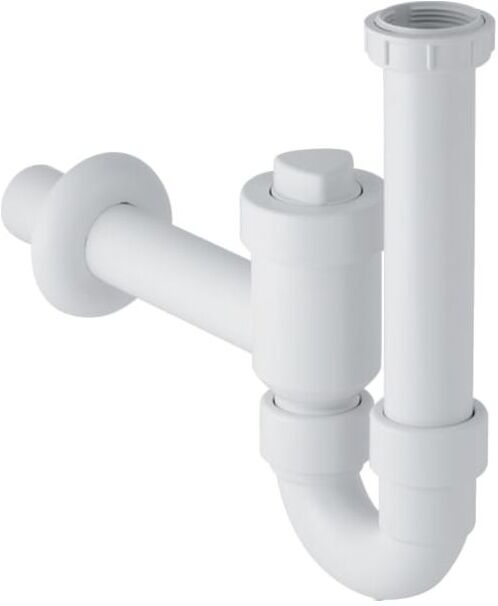Geberit Rohrbogengeruchsverschluss 152861111 G1 1/2 x 50 mm, absperrbar, mit Rückflussverhinderung, Abgang horizontal, weiß