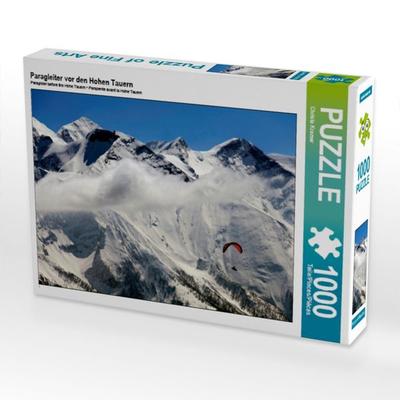 CALVENDO Puzzle Paragleiter vor den Hohen Tauern | 1000 Teile Lege-Größe 64x48cm Foto-Puzzle für glückliche Stunden