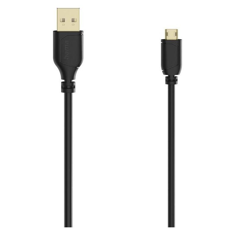 Hama Micro-USB-Kabel Flexi-Slim, USB 2.0, 480 Mbit/s, 0,75 m (0.75 m, USB 2.0) (00074264)