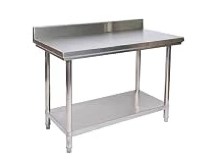 Helloshop26 Table de Travail en Acier Inoxydable avec Rebord de Protection 100 x 60 cm 16_0002501