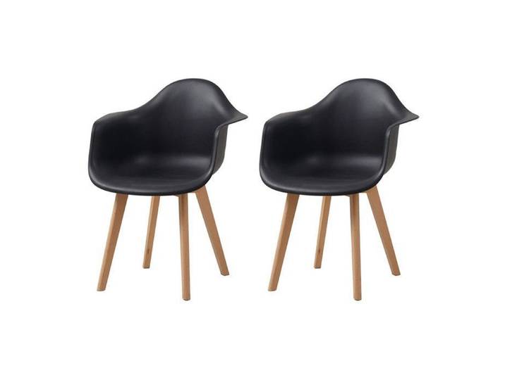 Chaises DOWISDOLY - Scandinaves Bois Noir(Lot de 2)