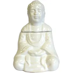 Sitting Buddha Oil Burner - White