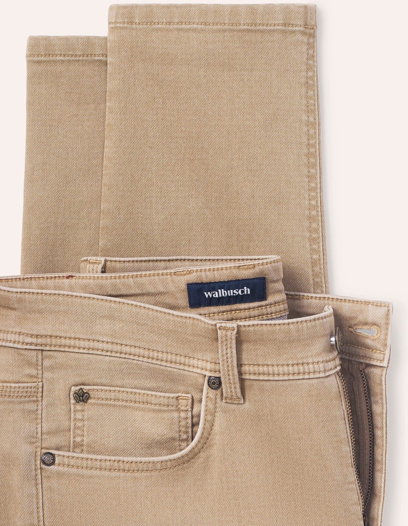 Walbusch Jogger-Jeans Superstretch, Regular Fit#normale Größen#schlanke Größen#untersetzte Größen, Farbe Beige, 31, super elastisch sportlicher Look Herren