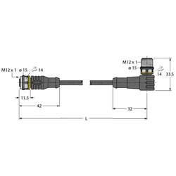 Turck Aktuator- u. Sensorleitung RKC4.4T0.3WSC4.4TTXG