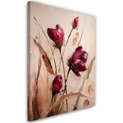 WANDBILD mohnblumen wiese natur blumen burgunderrot