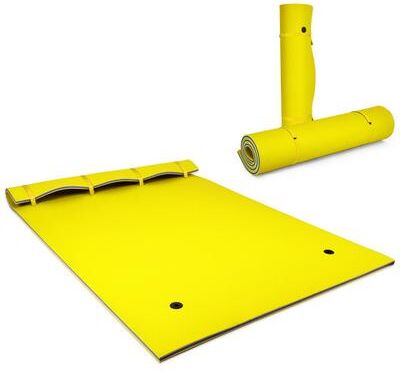 Costway 9' x 6' 3 Layer Floating Water Pad Foam Mat -Yellow