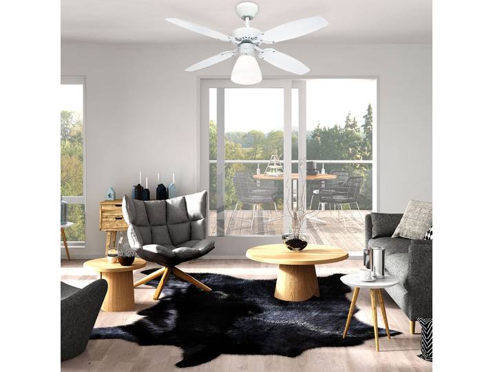 Capitol Deckenventilator mit Licht weiß-buche - Westinghouse - Wohnzimmer - Modern - Holz