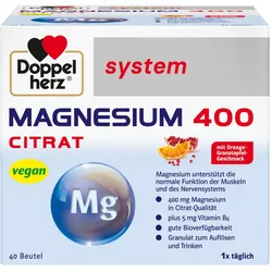 Doppelherz system Magnesium 400 Citrat mit Orange-Granatapfel-Geschmack 40 St
