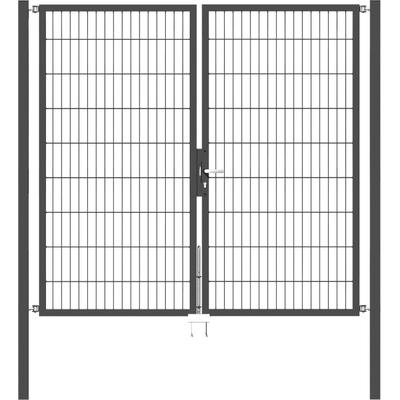 Zaundoppeltür ALBERTS "Flexo", schwarz (anthrazit), B:200cm H:180cm, Stahl, Tore, in verschiedenen Abmessungen