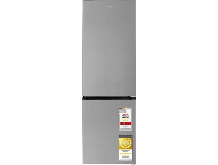 exquisit Kühl-/Gefrierkombination KGC400-130-NF-040D inoxlook, 186 cm hoch, 60 cm breit, Humidity Box für optimale Feuchtigkeitsregulierung & kein Abtauen mehr