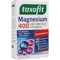 Taxofit Magnesium 400+b1+b6+b12+folsäure 45 ST