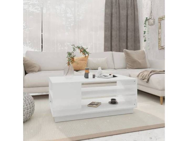 SALE 2026  Table à café Blanche - Table basse Blanche 102x55x43cm - bois d'ingénierie PRO225511521