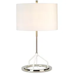 Tischleuchte Beistelllampe Nachttischlampe Nickel D 40 cm Schlafzimmerleuchte