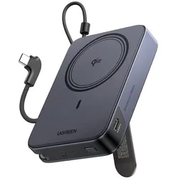 Ugreen Magnetische Powerbank (10000 mAh, 30 W), Powerbank, Grau, Schwarz