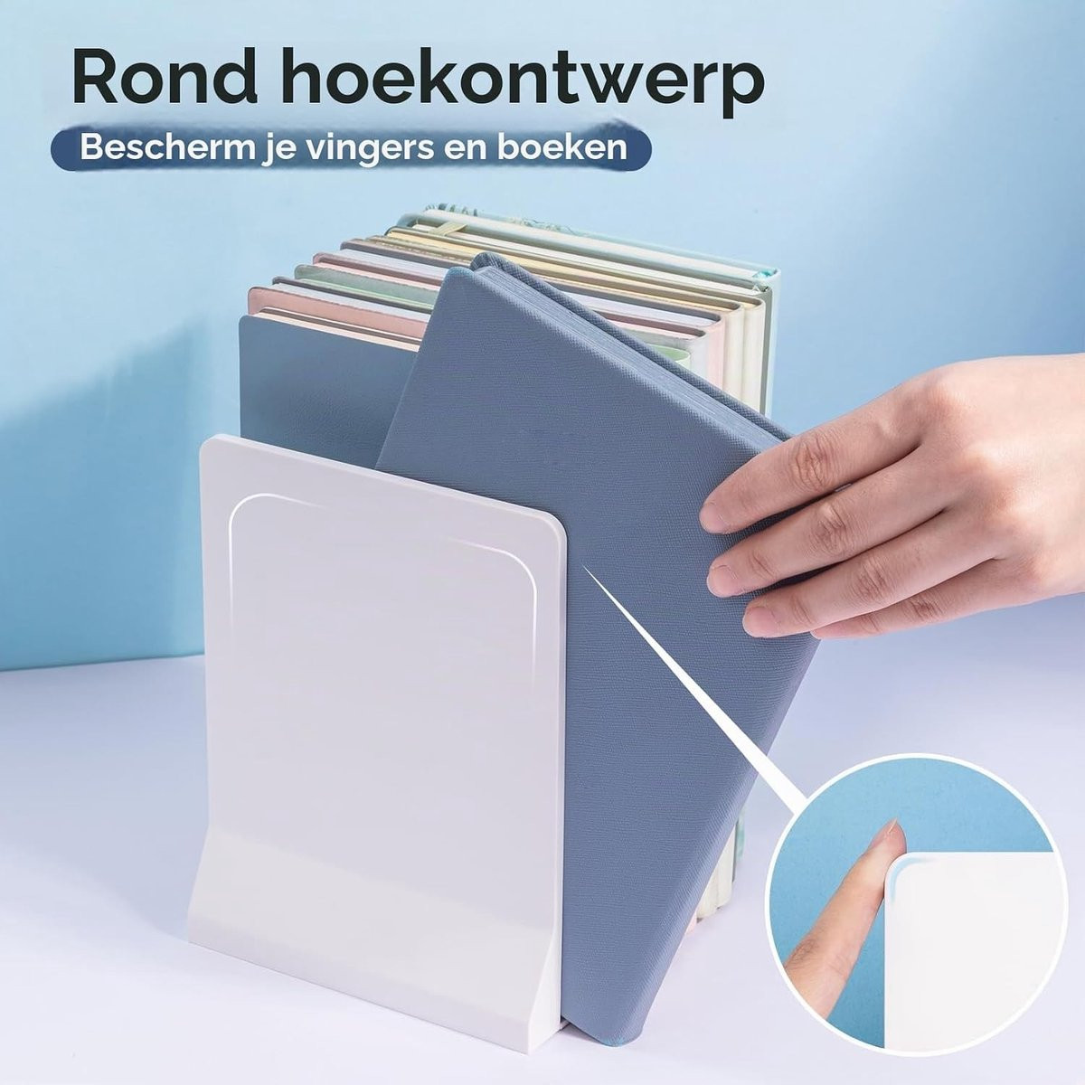 Set van 4 vouwbare boekensteunen met antislip pads voor boeken en decoratie