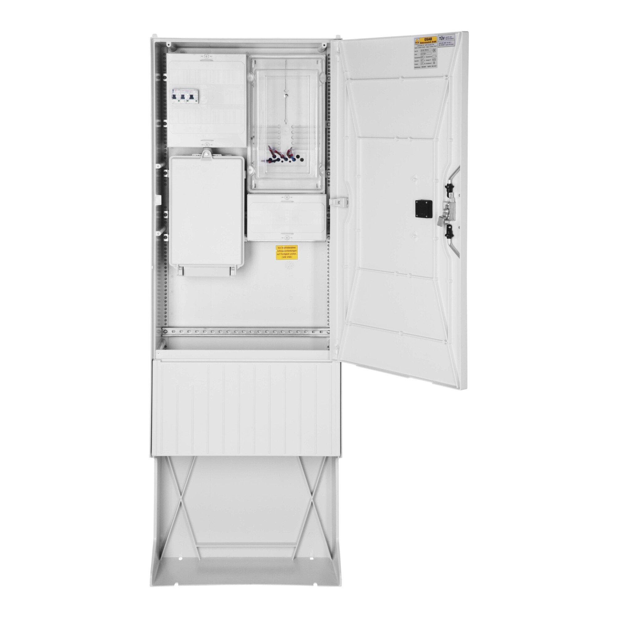 GSAB Elektrotechnik 1ZP 01.00.1P11b Zähleranschlusssäule eon Thür. aus Stahlblech mit Zählerplatz und Hausanschlusskasten für die Montage an Stromzählern von eon Thüringen, Anzahl der Zählerplätze: 1 - 01.00.1P11b)