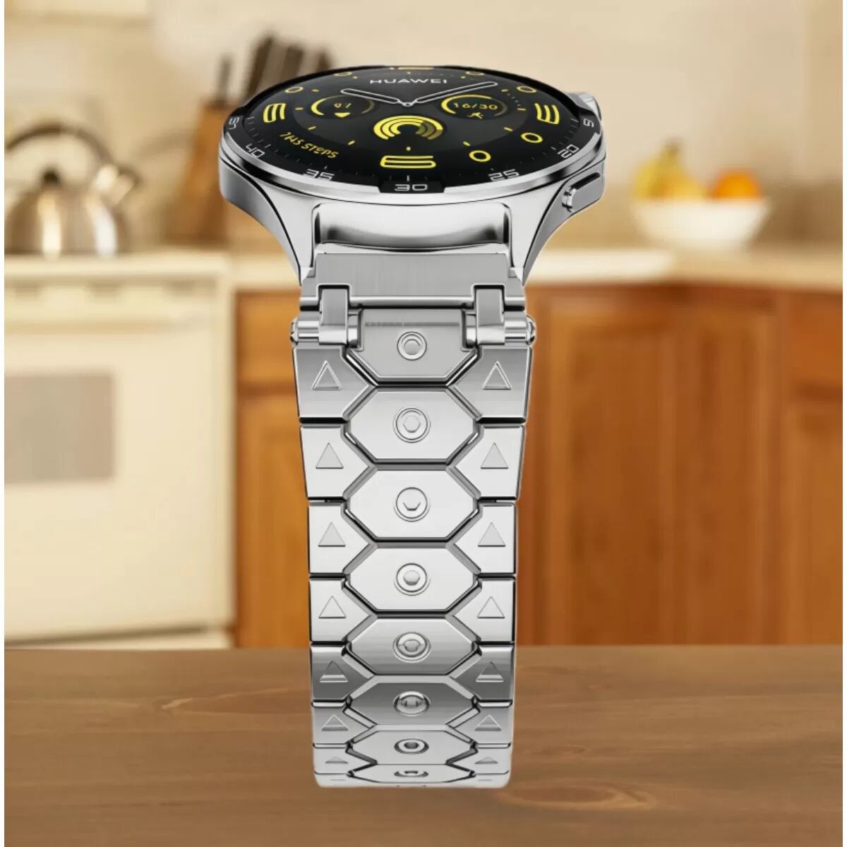 INF Solides Edelstahl Hex Titan Universal-Schnittstelle Uhrenarmband kompatibel mit Samsung Galaxy Watch7/6 Silber 22 mm