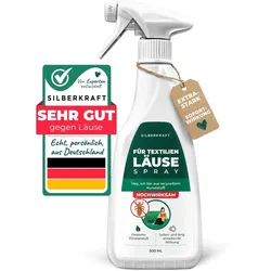 Silberkraft Läusespray für Textilien – Anti Läuse Spray gegen Kopfläuse & Nissen für Bettwäsche, Kissen, Sofa & Auto – 500 ml