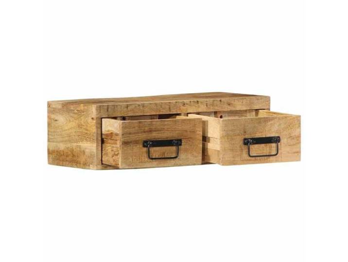En solde  Meuble TV mural(1 pc) armoire TV suspendue 60x30x19 cm bois massif de manguier brut LL5769