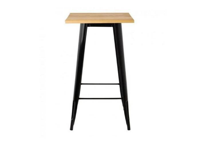 LuxusKollektion Bartisch Bartisch Holz Metall 60x60x110cm Holzfarben (1-St)