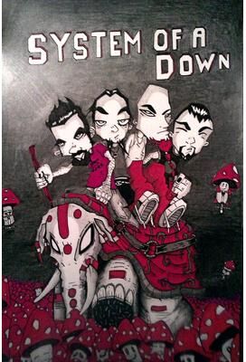 Inspired Finds System Of A Down Canvas Poster Set Heavy Metal Album Wall Art Decor mezmerize Album Cover Poster 19.69x27.56in Unframed