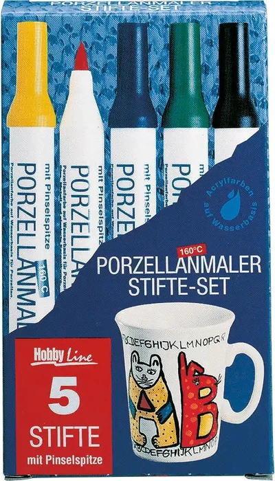KREUL Hobby Line Porzellanstifte farbsortiert 1,0 - 3,0 mm, 5 St.