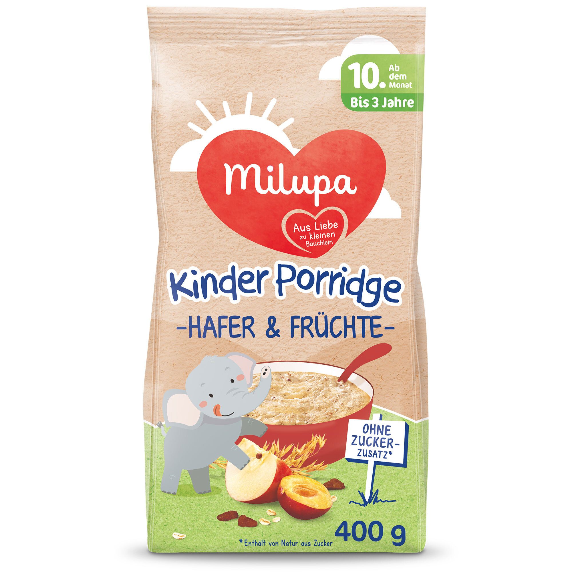 Milupa Kinderporridge Hafer Früchte 400 g Brei