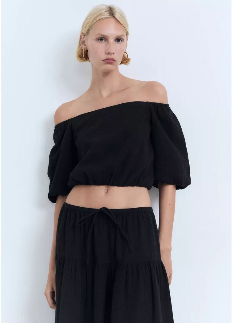 Mango - Bluse, für Damen, Black, Größe L
