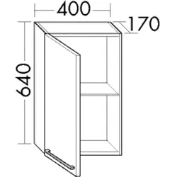 Burgbad Hängeschrank Bel Thermo 640x400x170 Eiche Dekor Urban, OSBA040LF5303 OSBA040LF5303
