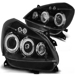 Scheinwerfer Angel Eyes passend für Renault Clio 3 Bj. 05-09 Schwarz
