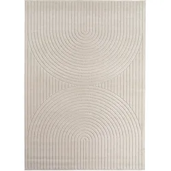 Teppich Outdoor Skandinavischer 3D-Design Wetterfest Waschbar Strapazierfähig Balkon Läufer Creme 80x250 cm – ENGADIN von Kadima Design