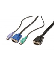 DIGITUS Tastatur- / Video- / Maus- KVM- Kabel HD-15 M bis PS/2 6-polig M 3 m für Digitus DC-71302GE DC-71401GE DC-72302GE DC-72302US DC-72401GE (DC-19102)