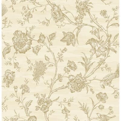 Seabrook Designs Stoney Brook Floral Unpasted Wallpaper