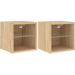 Helloshop26 - Multimedia-Wand-TV-Möbel TV-Regal Sideboard TV-Schrank Esszimmer Wohnzimmer Schlafzimmer LED-Beleuchtung 2-teilig 02_0029170