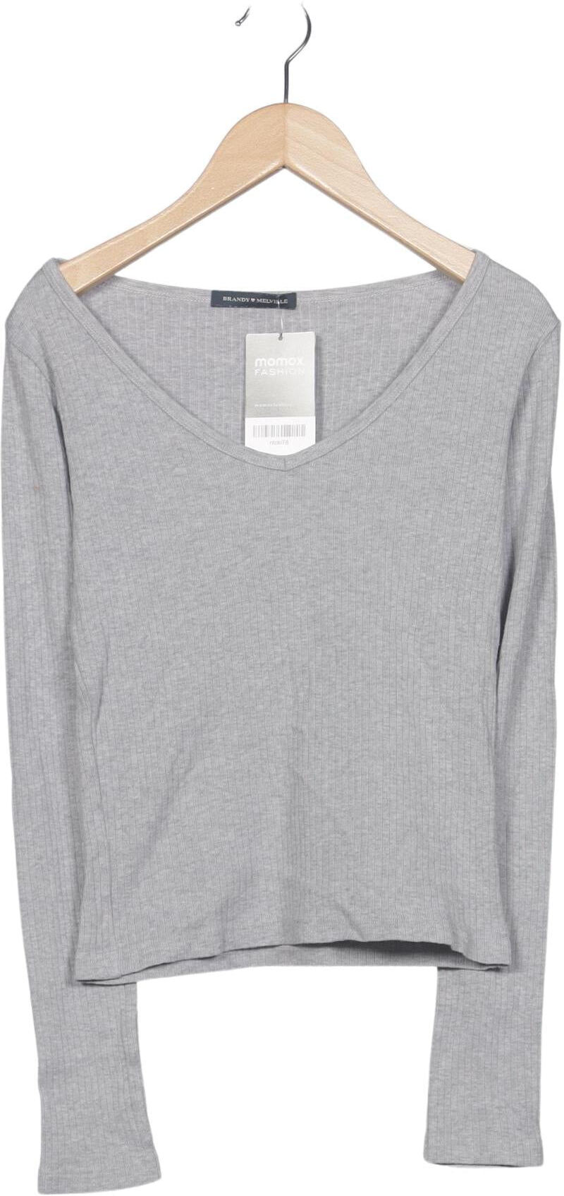 Brandy Melville Damen Langarmshirt, Grau, Gr. 3Xs, Baumwolle - Second Hand