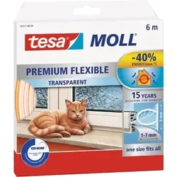 tesamoll Fensterdichtung Premium Flexible Transparent 6 m x 9 mm x 7 mm
