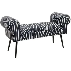 KARE DESIGN Bank Wing Zebra 71169 Stoff Schwarz, Weiß Schwarz / 100 cm