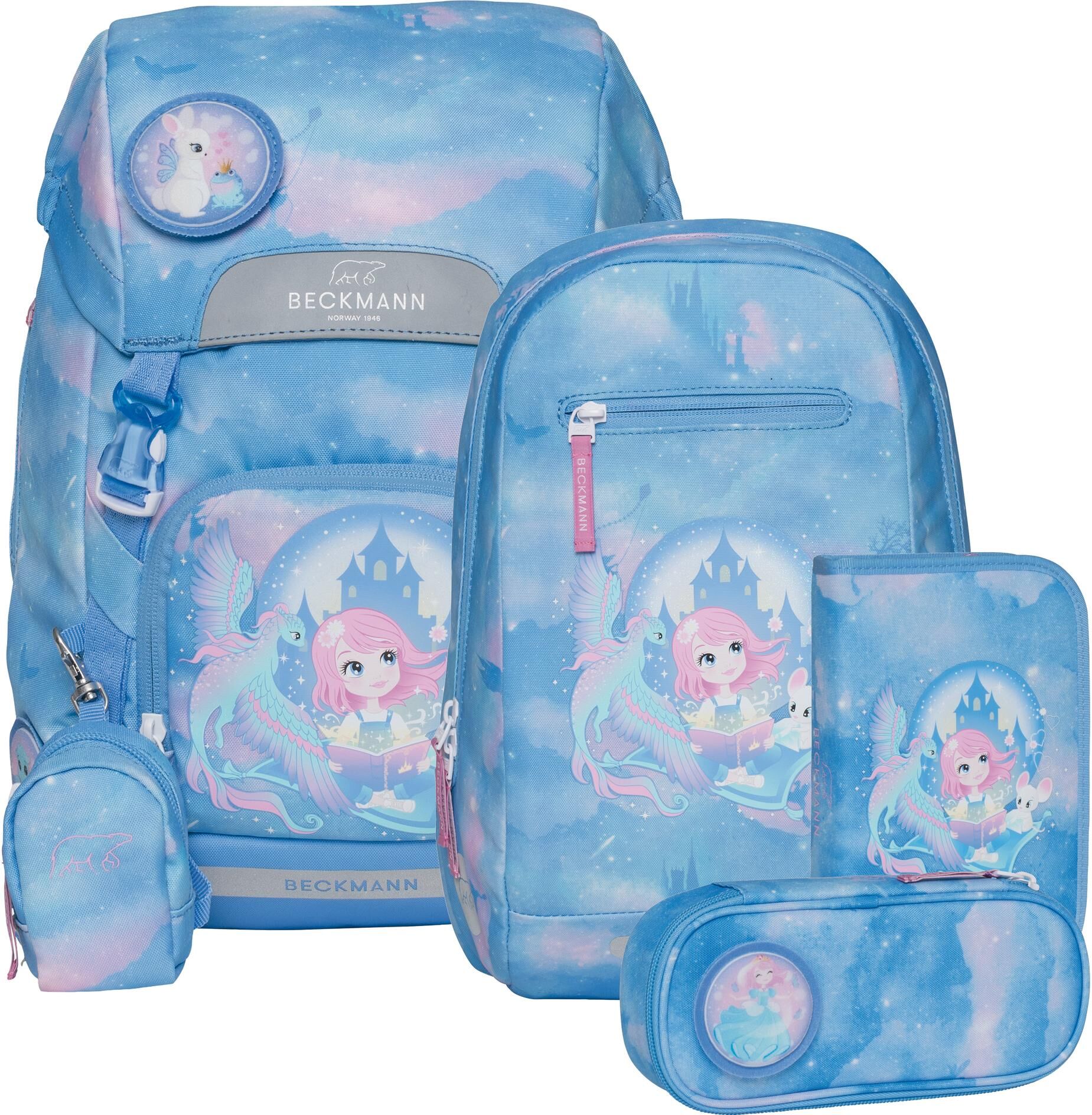 Beckmann "Beckmann Schulthek-Set Classic" hellblau, rosa B/H/T: 24cm x 37cm x 25cm