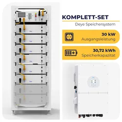 Deye Hybrid-Wechselrichter SUN-30K-SG02HP3-EU-AM3 mit 6 x Deye BOS-G Pro mit 3U-LRack | 30 kW & 30,72 kWh