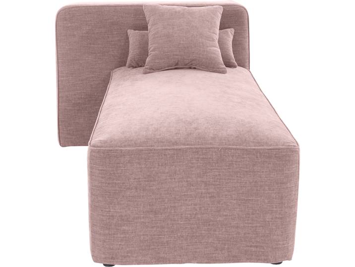 Ottomane HOME AFFAIRE Sundstrup , rosa, B:100cm H:76,5cm T:153cm, 100% Polyester, Sofas, Ottomane, Modulserie, individuelle Zusammenstellung