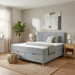 Boxbett Oviedo in Grau ca. 180x200cm