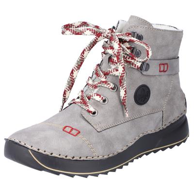Winterboots RIEKER, Damen, Gr. 41, Warmfutter, grau, Lederimitat, Schuhe Winterboots, mit feiner Ziernaht, Topseller