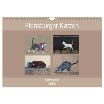 Flensburger Katzen (Wandkalender 2026 DIN A4 quer), CALVENDO Monatskalender