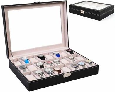 All Categories Goods 24 Slot Leather Watch Box, Jewelry Organizer, Large Storage Space, Ideal Present For Watch Lovers 24 Slot Leather Watch Box, Jewelry Organizer, Large Storage Space, Ideal Present For Watch Lovers